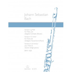 Bach J.S. Sonata In G Minor (Barenreiter) BWV1020 Fl/Pno